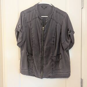 Torrid Charcoal Short-Sleeve Zip Jacket